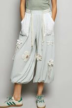 Load image into Gallery viewer, Coastal Cottage Knit Pants with Crochet Appliques