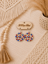 Load image into Gallery viewer, Patriotic Peace Rhinestone Earrings