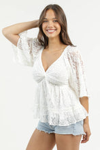 Load image into Gallery viewer, Sweet Magnolia Lace Twist Front Top