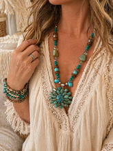 Load image into Gallery viewer, Wild Bloom Turquoise Necklace