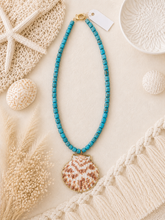 Load image into Gallery viewer, Sanibel Shell Necklace in Turquoise Jasper