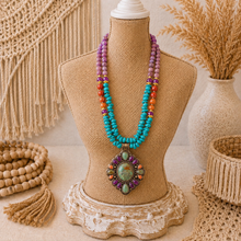 Load image into Gallery viewer, Prescott Painted Desert Turquoise Statement Necklace