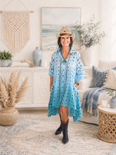 Load image into Gallery viewer, Blue Skies Boho Duster Dress