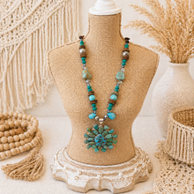 Load image into Gallery viewer, Wild Bloom Turquoise Necklace
