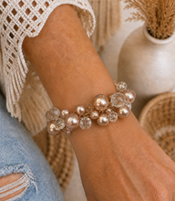 Load image into Gallery viewer, Champagne Wishes Pearl & Crystal Bracelet