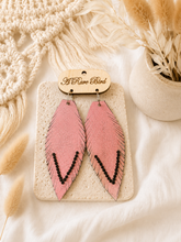 Load image into Gallery viewer, Blush Outlaw Rhinestone Leather Earrings