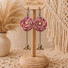 Load image into Gallery viewer, Vintage Garden Resin Dangle Earrings