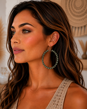 Load image into Gallery viewer, Sagebrush Moon Teak Hoop Earrings