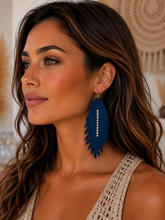 Load image into Gallery viewer, Twilight Tumbleweed Rhinestone Leather Earrings