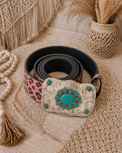 Load image into Gallery viewer, Leopard Luxe Turquoise Belt