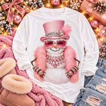 Load image into Gallery viewer, Frosted & Fabulous Snowman Bling Long Sleeve T-shirt