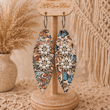 Load image into Gallery viewer, Butterfly Bliss Sparkle Feather Statement Earrings