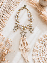 Load image into Gallery viewer, Starlit Pearl & Ribbon Statement Necklace
