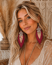 Load image into Gallery viewer, Pink Passion Feather Statement Earrings