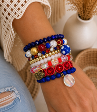 Load image into Gallery viewer, Stars & Sparkle Patriotic Bracelet Stack