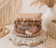 Load image into Gallery viewer, Desert Rose Druzy Bracelet Stack