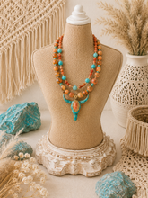 Load image into Gallery viewer, Spirit of the Range Turquoise & Orange Jasper Statement Necklace