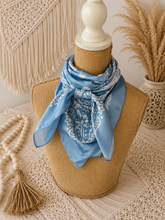 Load image into Gallery viewer, 35" Slate Blue Paisley Print Scarf