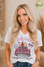 Load image into Gallery viewer, Girls Only Roadtrip Bling T-shirt