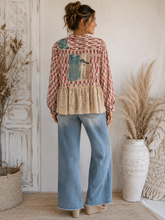 Load image into Gallery viewer, Vintage Patchwork Peplum Shirt