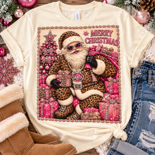 Load image into Gallery viewer, **PREORDER** Santa Baby Leopard Christmas Bling T-shirt