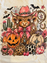 Load image into Gallery viewer, Halloween Highland Cow Bling T-shirt