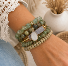 Load image into Gallery viewer, Sage Canyon Druzy Bracelet Stack