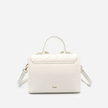 Load image into Gallery viewer, Crossi Bow Embossed Crossbody Purse in White