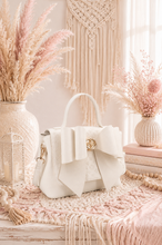 Load image into Gallery viewer, Crossi Bow Embossed Crossbody Purse in White
