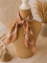 Load image into Gallery viewer, 26" Caramel Paisley Print Scarf
