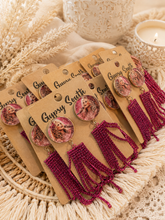 Load image into Gallery viewer, Dolly Darling Pink Tassel Earrings
