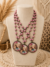 Load image into Gallery viewer, Dolly Rose &amp; Leopard Vintage Portrait Necklace
