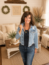 Load image into Gallery viewer, Cello Cropped Denim Jacket
