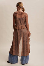 Load image into Gallery viewer, Mocha Moonlight Sheer Lace Ruffle Duster
