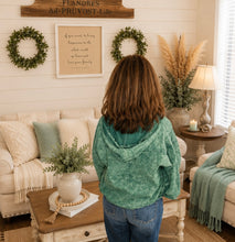 Load image into Gallery viewer, Teal Tide Cropped Mineral Wash Jacket
