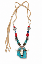 Load image into Gallery viewer, Longhorn Turquoise Pendant Necklace
