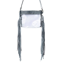 Load image into Gallery viewer, Myra Frontier Trail Clear Fringe Bag in Juniper Mist
