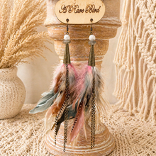 Load image into Gallery viewer, Gypsy Sky Feather Earrings
