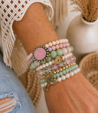 Load image into Gallery viewer, Blush Meadow Cross Bracelet Stack
