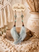 Load image into Gallery viewer, Rhinestone Rodeo Feather Earrings
