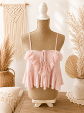 Load image into Gallery viewer, Peony Dreams Lace Trim Cami
