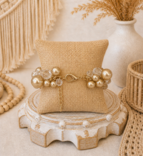 Load image into Gallery viewer, Champagne Wishes Pearl &amp; Crystal Bracelet
