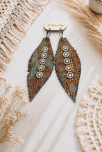 Load image into Gallery viewer, Copper Canyon Crystal Feather Earrings
