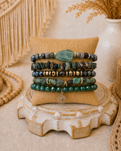 Load image into Gallery viewer, Emerald Eye Boho Bracelet Stack
