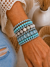 Load image into Gallery viewer, Aqua Stardust Sparkle Bracelet Stack
