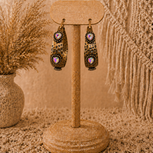 Load image into Gallery viewer, Bronzed Beauty AB Crystal Hoop Earrings
