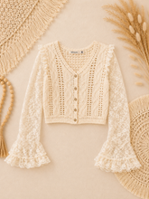 Load image into Gallery viewer, Softly Spoken Crochet &amp; Lace Cardigan Top
