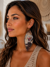 Load image into Gallery viewer, Heart of the Wild Rhinestone Leather Earrings
