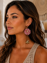 Load image into Gallery viewer, Vintage Garden Resin Dangle Earrings
