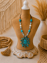 Load image into Gallery viewer, Sunburst Sparkle Turquoise Necklace
